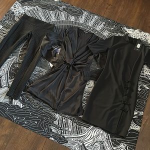Brand new cute/sexy 3 piece solid black set of women’s clothing size M
